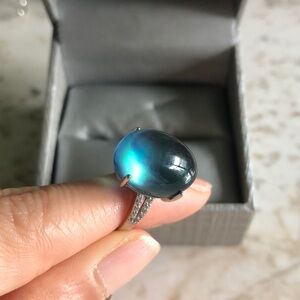 aquamarine sliver ring, brand new